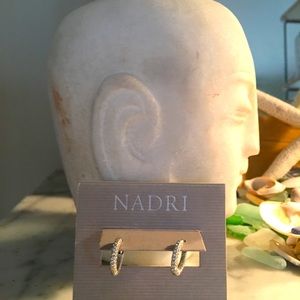 Nadri Silver CZ Huggie Hoops